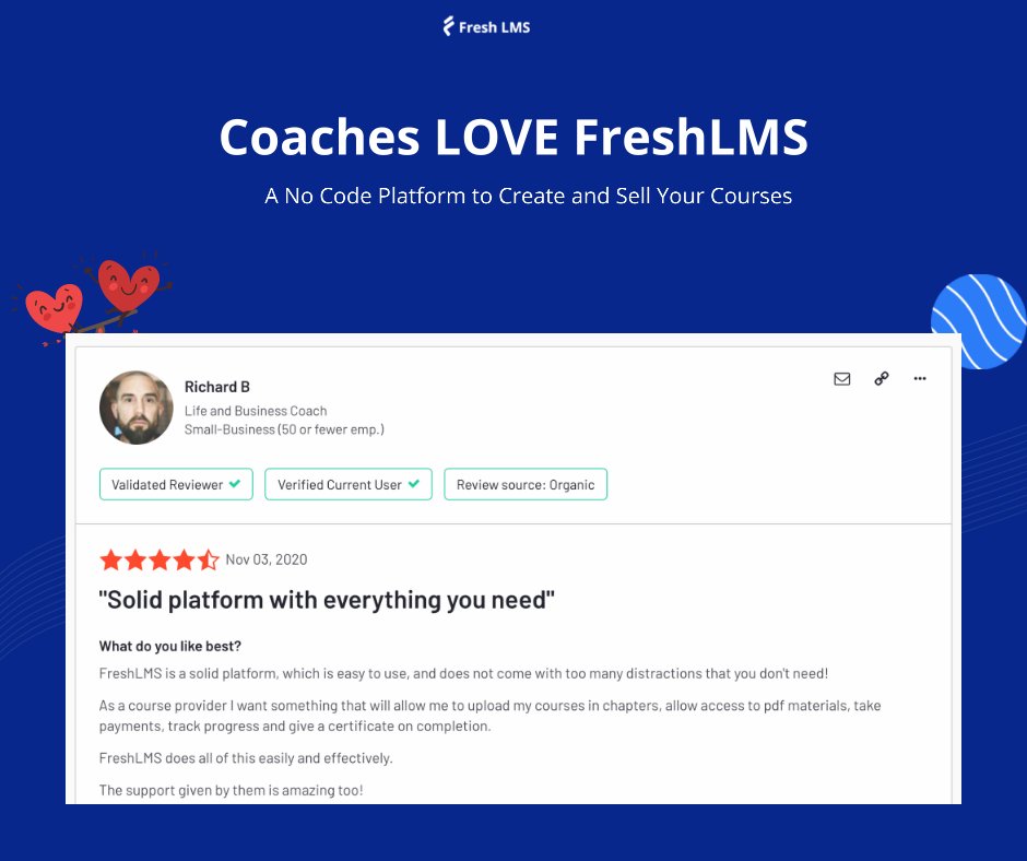 FreshLearnHQ's tweet image. 💖 Coaches Love FreshLMS! Check out all our Testimonials
See what Coaches are Saying about FreshLMS

#coachesofinstagram #smallbusinessowner #creators #onlinecourses #coursecreators #freshlms #testimonials #lms #elearning