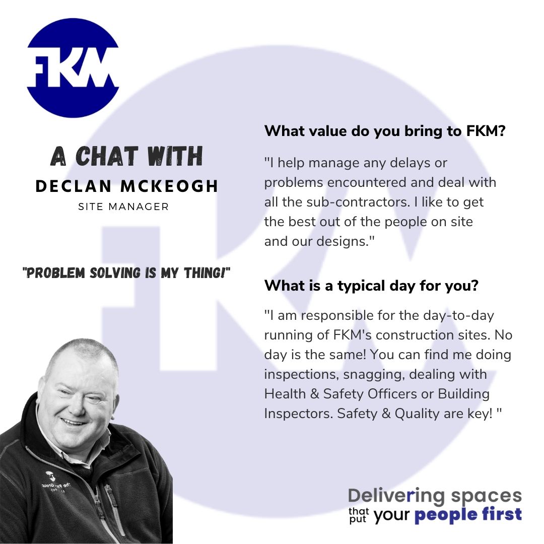 Continuing our employee spotlight series with our Site Manager, Declan McKeogh Find out how Declan maintains our high standards on site and makes use of his problem solving skills 👷🏻‍♂️✨
#employeeappreciation #Interiors #InteriorFitOut #OfficeFitOut #LoveConstruction #sitemanagers