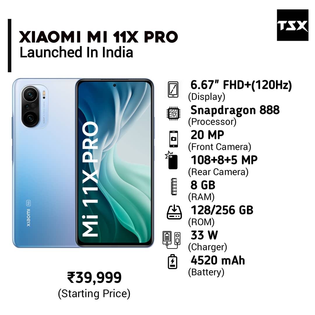TECHSmartX's tweet photo. Xiaomi Mi 11X & 11X Pro Launched In India
Follow us for Tech Updates @TECHSmartX
#mi11xpro #mi11x
#realmex #huaweip40pro #samsunggalaxym31
#s10plus #Realme6Pro #huaweip30 #phone_therapy
#smartphone #instatech #xiaomiindia
#android #TechSmartX #TechSmartXUpdates #TechSmartXTeam https://t.co/BlnCTgvxqY