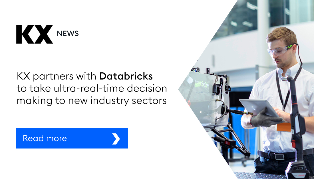 kxsystems's tweet photo. We are excited to announce that we have partnered with @databricks. The partnership will look to drive business value by unifying all #data, #analytics &amp; artificial intelligence to accelerate the growth of ultra-real-time analytics in new market sectors: https://t.co/04OVWlwfAG https://t.co/VjflLhM5nM