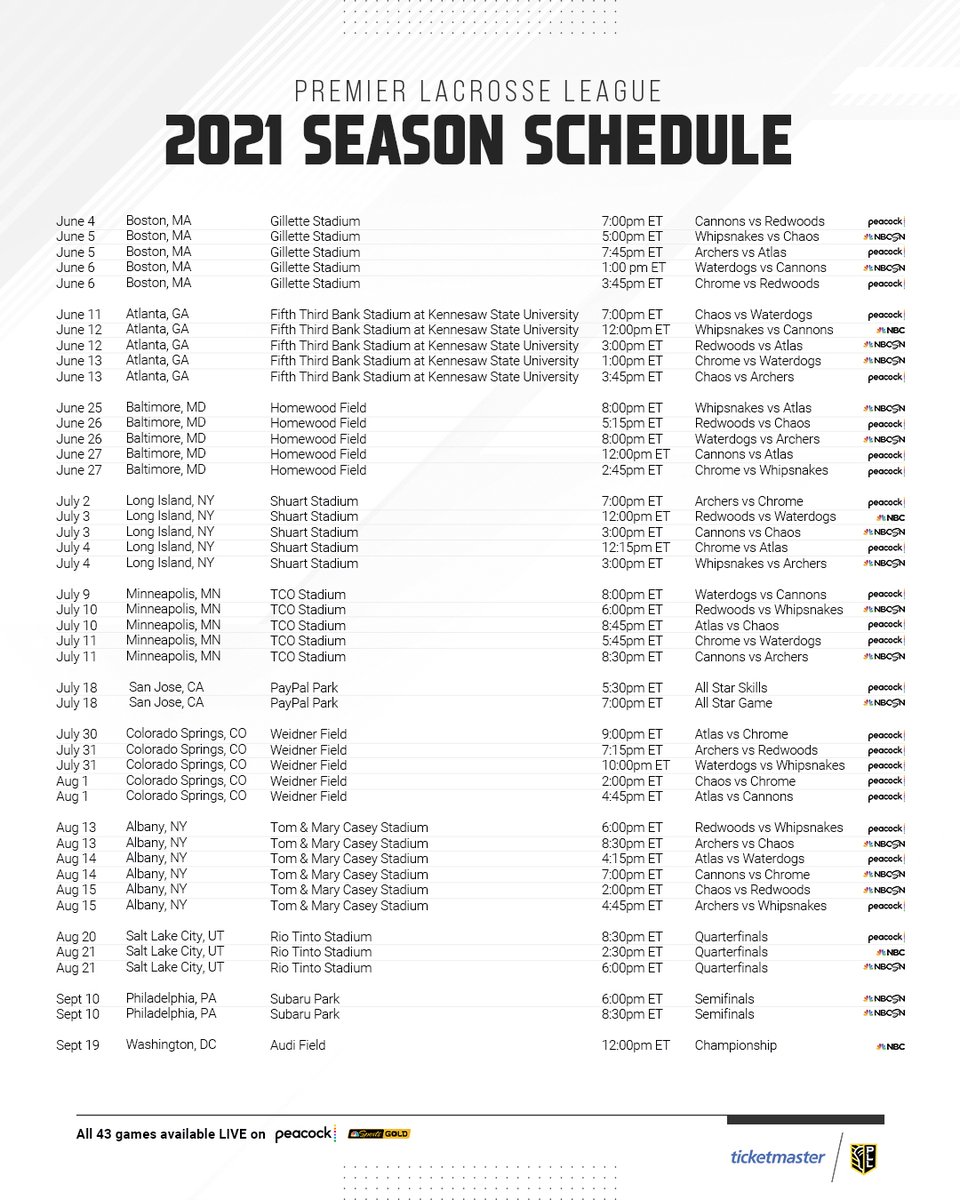 PremierLacrosse's tweet image. 🗣 THE FULL TV SCHEDULE HAS ARRIVED

🗓 Tap the link below to add each game to your calendar this summer

📺: cal.ae/gguesiw
