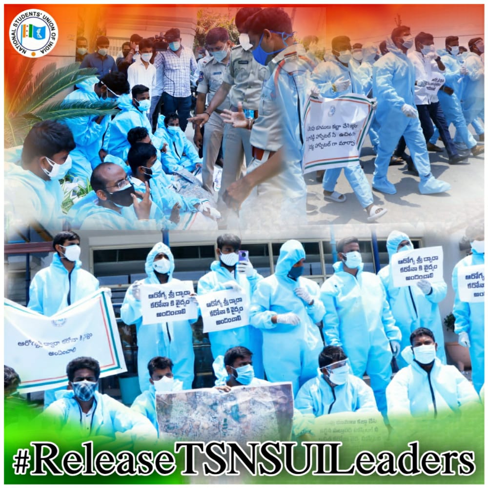 VenkatBalmoor's tweet photo. Please support @TSNSUI team in this hour of need. There were conspiracies to put them behind bars. We can make a difference by speaking out on this injustice. Pleae use hashtag #ReleaseTSNSUILeaders &amp; tweet to make this a Twitter trend to make our voice loud &amp; clear. @nsui https://t.co/DKwbD9belk