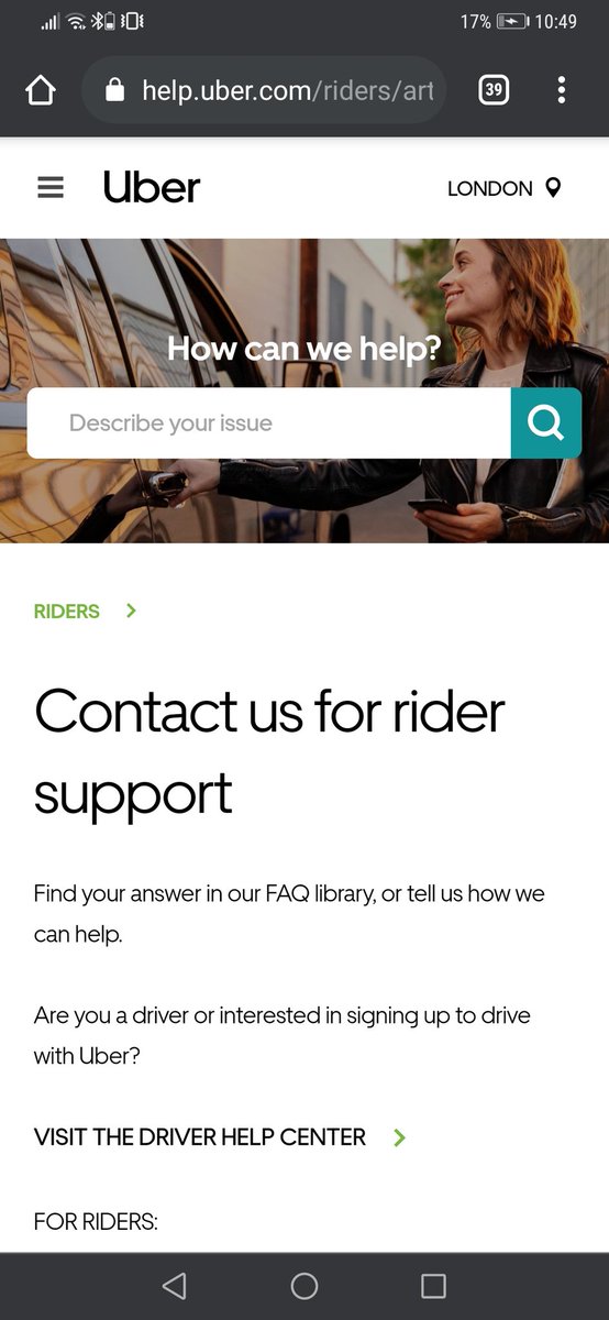 altcoinium's tweet photo. @UberUKsupport The link is for rider support, I am a driver - can you not get anything right?? This is the link you sent me: https://t.co/dsyMG9Dh7x