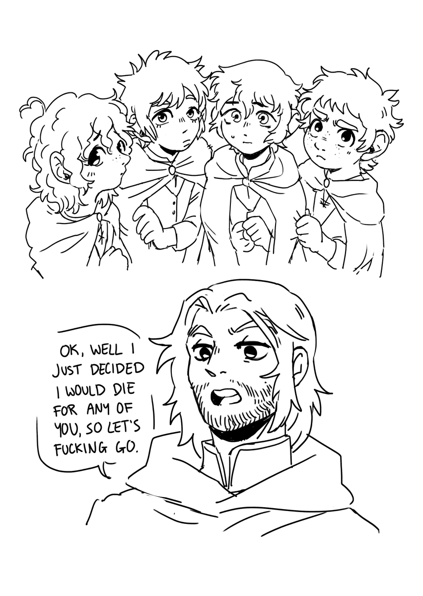 ok im just gonna draw them like this now so heres aragorn summing up my feelings 