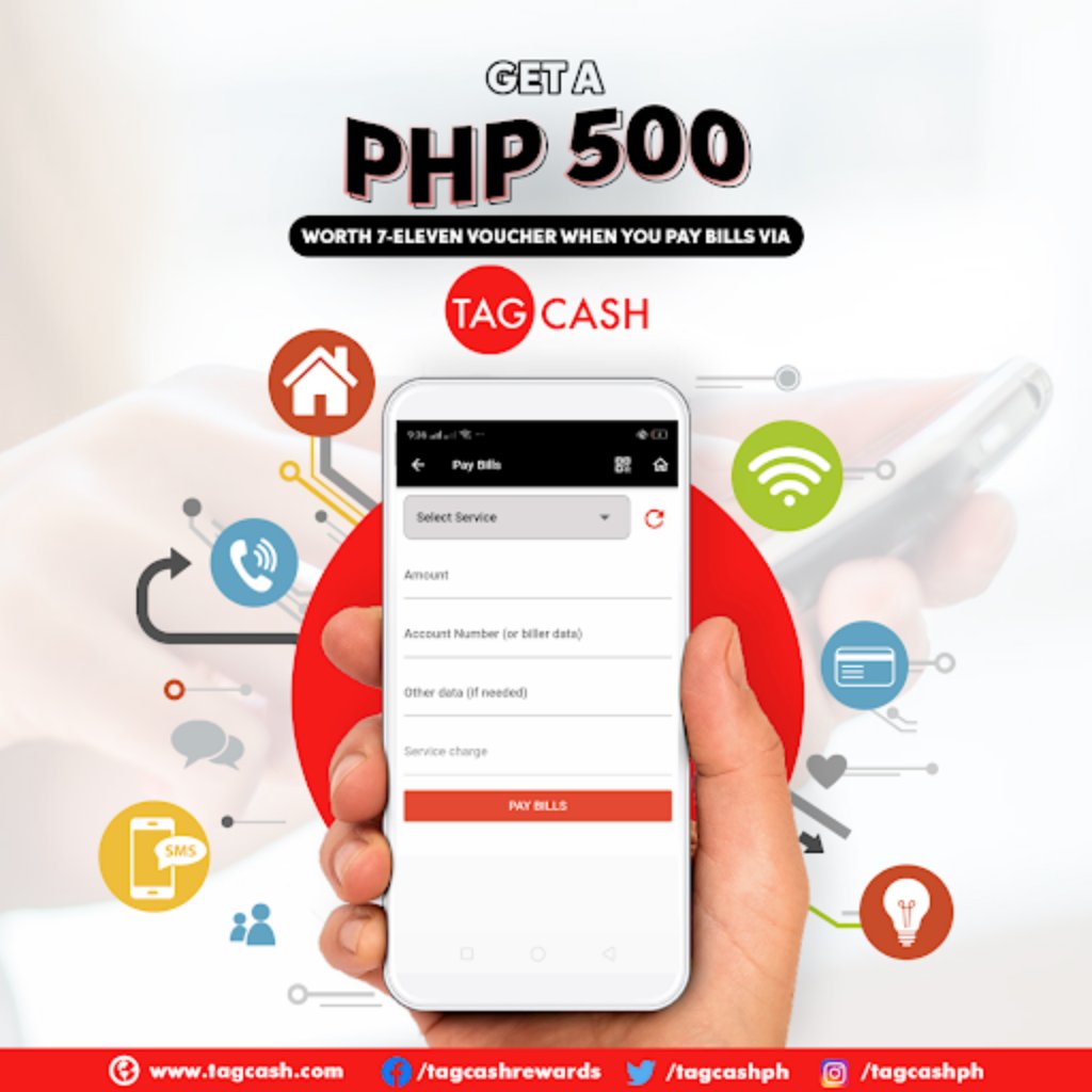 tagcashcom's tweet photo. Get a chance to win a Php 500 worth of 7- Eleven voucher this month when you pay your bills via the Tagcash app!
Download our #Tagcash app now!
IOS: https://t.co/7GH7M0D9kM
Android: https://t.co/3kosyfF5wH
#SwitchToCashless #TagcashApp https://t.co/OIUHb5StNN