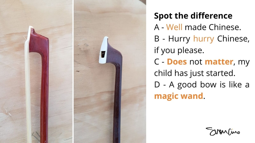 The difference between a good quality bow and a not-so-good one!
#Svencino #violin #cello #viola #doublebass #orchestra #classicalmusic #music-