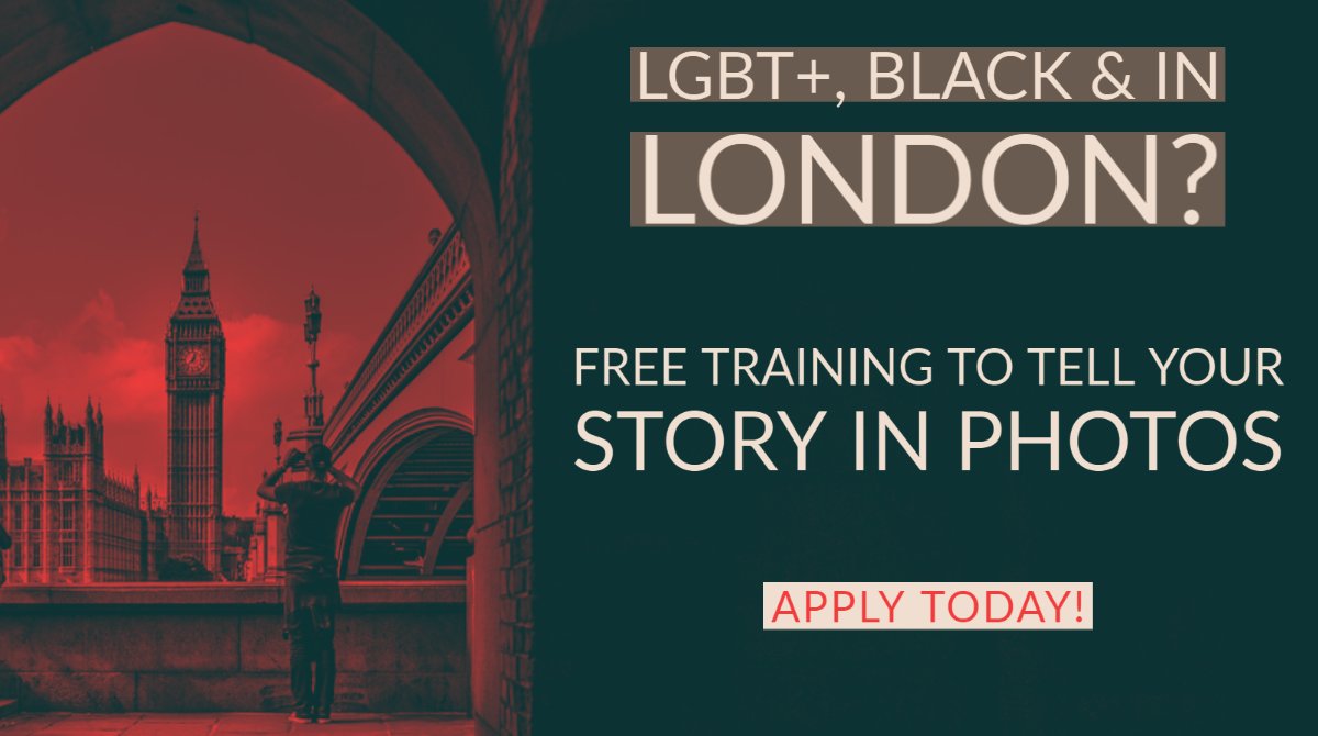 Free photography workshops for LGBT+ Londoners from Black, Asian and other minoritised communities!
Applications close this week: bit.ly/lamq_photovoice

#LGBTQ #london #BlackTwitter 
<a href="/LondonMetUni/">London Met Uni</a> project with <a href="/BlackThrive/">Black Thrive Global</a> @BlkDirectAction <a href="/LambethLinks/">Lambeth Links</a> <a href="/lambeth_council/">Lambeth Council</a> <a href="/ODL/">OpenDeviceLab.com</a>