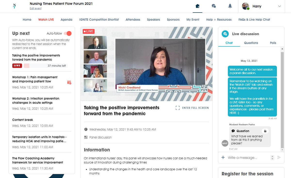 HarryBower_'s tweet image. Today, it is #InternationalNursesDay - and in the most fitting act-of-day-job, I am running the @NursingTimes Patient Flow Forum 2021. This event is one I was involved in launching last year and as ever I'm super proud of the whole NT team. 150 colleagues talking #PatientFlow