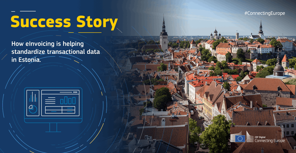 In #Estonia, #eInvoicing is helping standardize #financial transaction data. 🇪🇪 
The goal? Developing a network based on the real-time economy, where all #business transactions are #digital and generated automatically.📈
👉Full story here: europa.eu/!WX33Qh