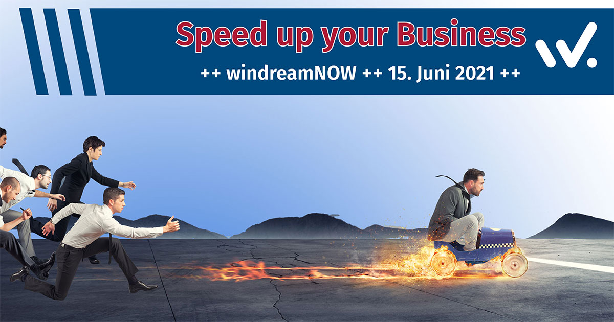 windreamNOW | 15. Juni 2021
„Nice to have“ oder „Must have“ ? – Chancen der Digitalisierung

Jetzt zum Infotainment-Event anmelden und Ihr Unternehmen fit für die Zukunft machen: windream.com/now

#windream #dokumentenmanagement  #dms #ecm #digitalisierung #bpm