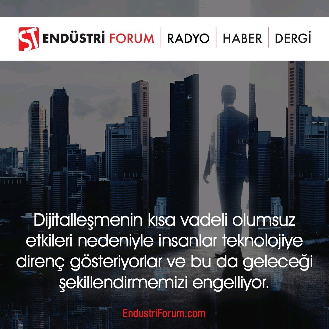 "Dijitalleşmenin kısa vadeli olumsuz etkileri nedeniyle insanlar teknolojiye direnç gösteriyorlar ve bu da geleceği şekillendirmemizi engelliyor."
Endüstri Forum'da; lnkd.in/dy39rQ4

#endüstri #sanayi #üretim #fabrika  #makine #robot #dijital