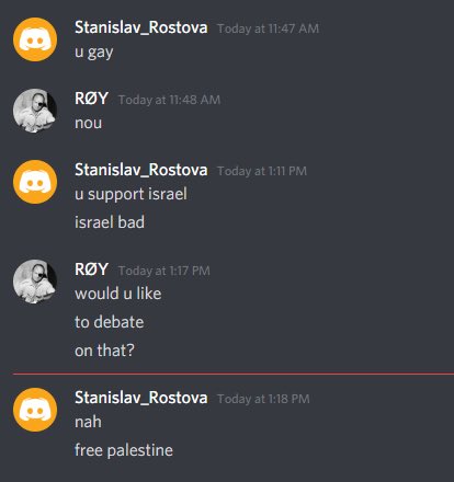 I got a question for y’all, you are calling US brainwashed when you can’t even stand for a fair debate? This is the 4th similar case I had today.
Long live #Israel