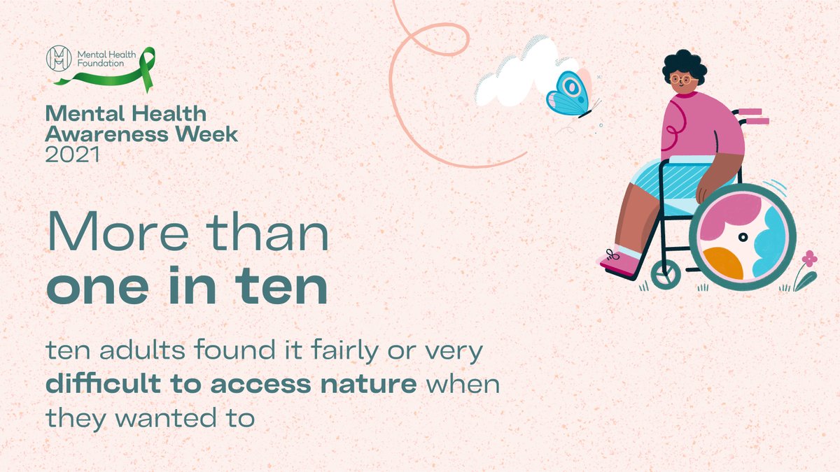 What would help you to access nature❓ Nature is everywhere, but high-quality nature isn’t available equally. More than one in 10 adults found it fairly or very difficult to access nature when they wanted to. #ConnectWithNature #MentalHealthAwarneesWeek