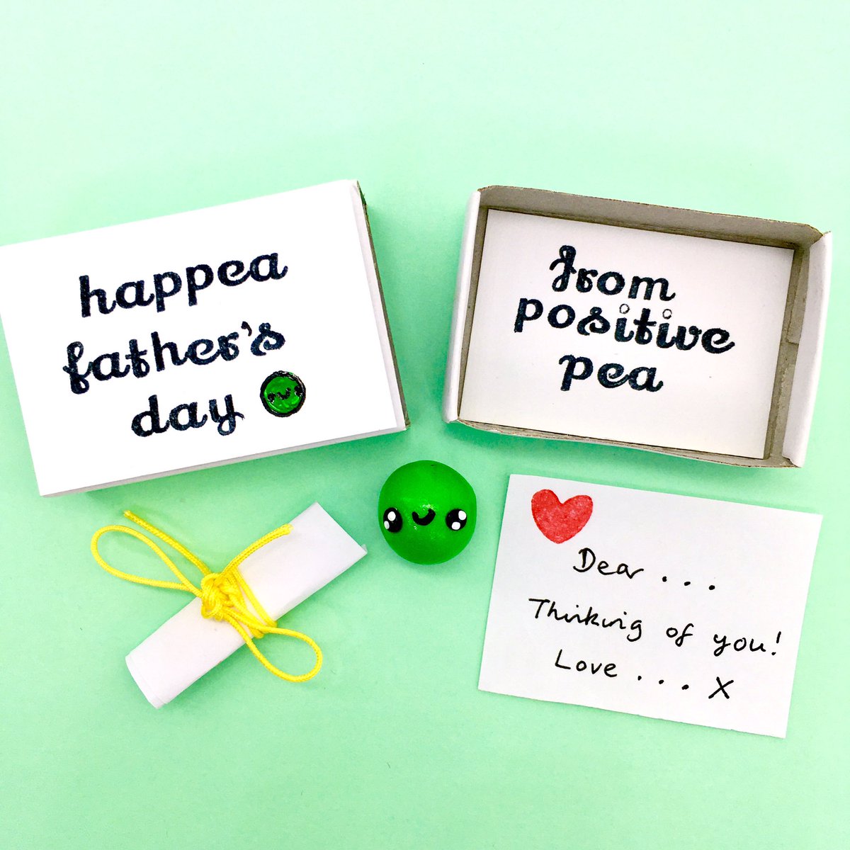 Morning #elevenseshour ! I’m sharing a fun little matchbox gift for #FathersDay , with this tiny, cute #positivity pea! x 💚

#wednesdaythought #cutegift #handmadegifts #etsy #shopindie 

etsy.com/shop/janeBprin…