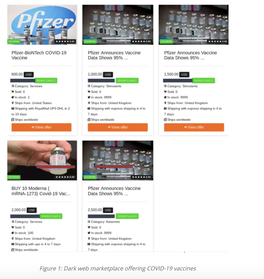 Raj_Samani's tweet image. Our latest @McAfee_Labs blog details the burgeoning trade of Questionable Vaccines, Bogus Results, and Forged Cards available for sale on underground forums: mcafee.com/blogs/other-bl… #DarkWeb #COVID19Vaccination