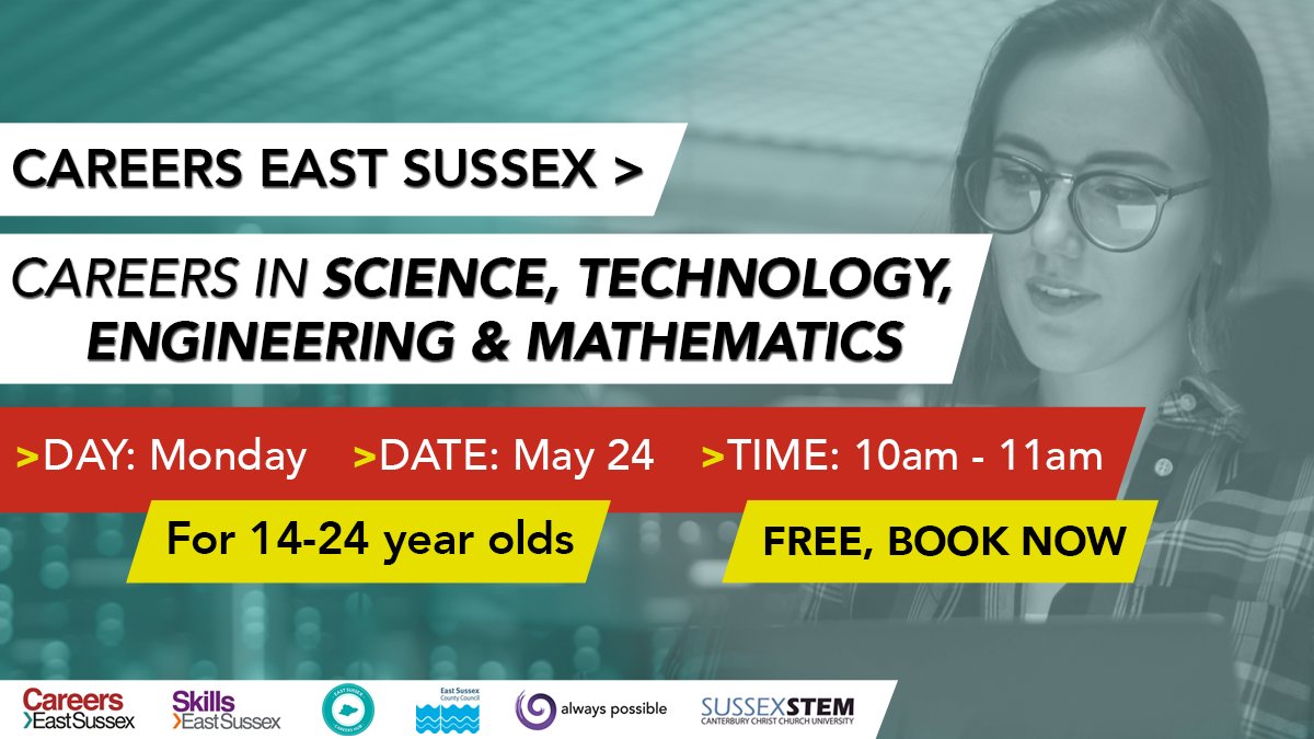 Excited to announce our FREE #EastSussex virtual careers events for ages 14-24 during w/c 24th May! You'll hear from local #EastSussex employers about their industry. Registrations to join are now open! STEM Careers on 24th May ow.ly/caCp50Eqohy <a href="/themytrust/">MY Trust</a> <a href="/stem4sussex/">Sussex STEM</a>