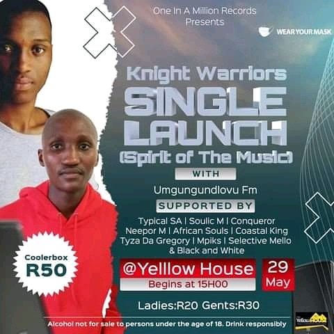 #SpiritOftheMusic (@knightwarriors2) on Twitter photo We're Launching A Single "Spirit Of The Music" On The 29th of this month if You're around PMB please Make sure you Pull through @yellowhouse_inn ... alongside with the Bros <a href="/sa_typical/">Typical SA</a> <a href="/MSoulic/">Soulic.M</a> @neepormdlovu <a href="/DreamerSA3/">Dreamer_SA</a> <a href="/Selectivemello/">Is A Vibe Being</a> & Many More We're Launching A Single "Spirit Of The Music" On The 29th of this month if You're around PMB please Make sure you Pull through @yellowhouse_inn ... alongside with the Bros <a href="/sa_typical/">Typical SA</a> <a href="/MSoulic/">Soulic.M</a> @neepormdlovu <a href="/DreamerSA3/">Dreamer_SA</a> <a href="/Selectivemello/">Is A Vibe Being</a> & Many More