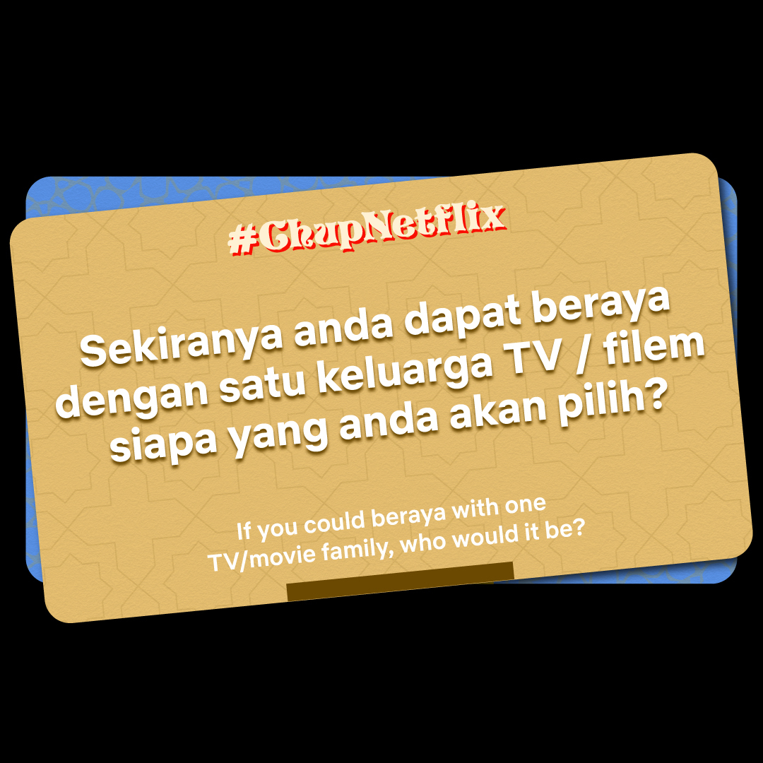 NetflixMY's tweet photo. Min dah prep sikit kad2 ni kalaulah korang kekok nak cakap dan connect ke apa - boleh je guna kad2 konvo ini dengan rakan dan keluarga 😁
Tapi kalau nak share answer korang dalam comments/replies pun boleh!
#ChupNetflix (1/2) https://t.co/hdBpjTXfl7