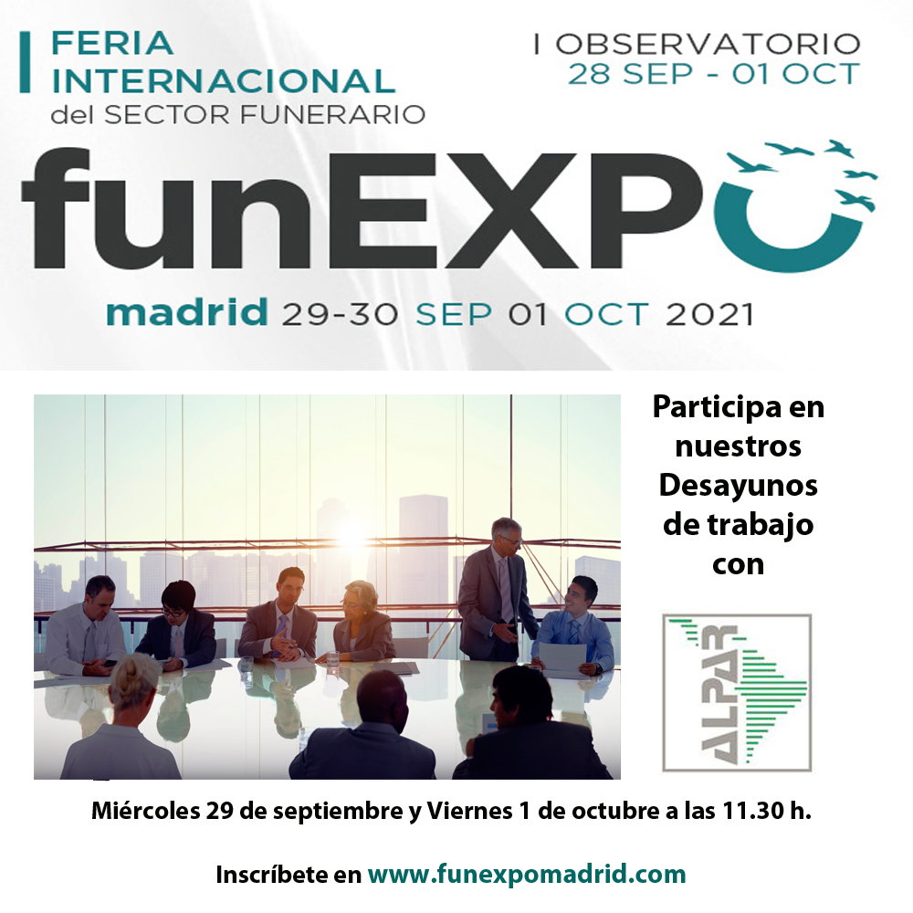Funexpomadrid's tweet image. @Funexpomadrid organiza #desayunosdetrabajo que invitan a conocer más de cerca a ALPAR, la Asociación Gremial Latinoamericana de Cementerios y Servicios Funerarios
+ info 👉
funexpomadrid.com/funexpomadrid2…