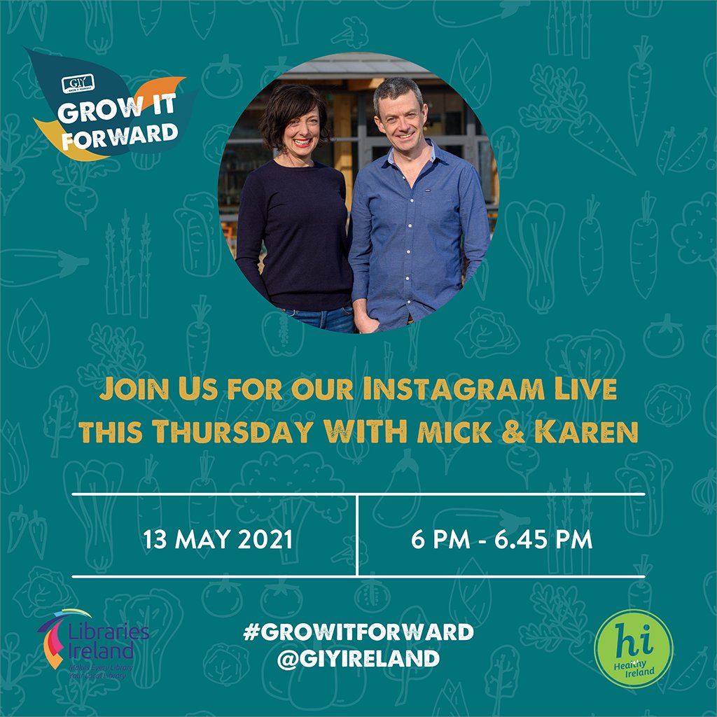 As part of the Grow It Forward Initiative, which is currently being rolled out in libraries across the country, <a href="/giyireland/">GIY</a> is hosting an Instagram Live featuring GROW COOK EAT’s Michael &amp; Karen tomorrow at 6pm

Tune in here: instagram.com/giyireland/

#GrowItForward #KeepWell