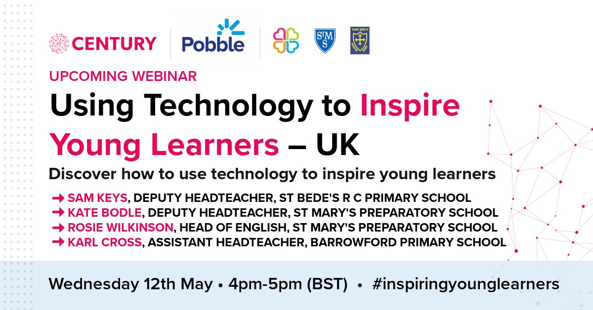 ThisIsCentury's tweet photo. 🚨Calling all primary teachers!🚨

At 4pm this afternoon, we're teaming up with @HeyPobble and @stbedesrcbed, @BarrowfordSch and @stmarys_prep to explore how Maths and English focused innovation is #inspiringyounglearners.

Register: https://t.co/eS09ELE597 https://t.co/07RWzU0nkZ