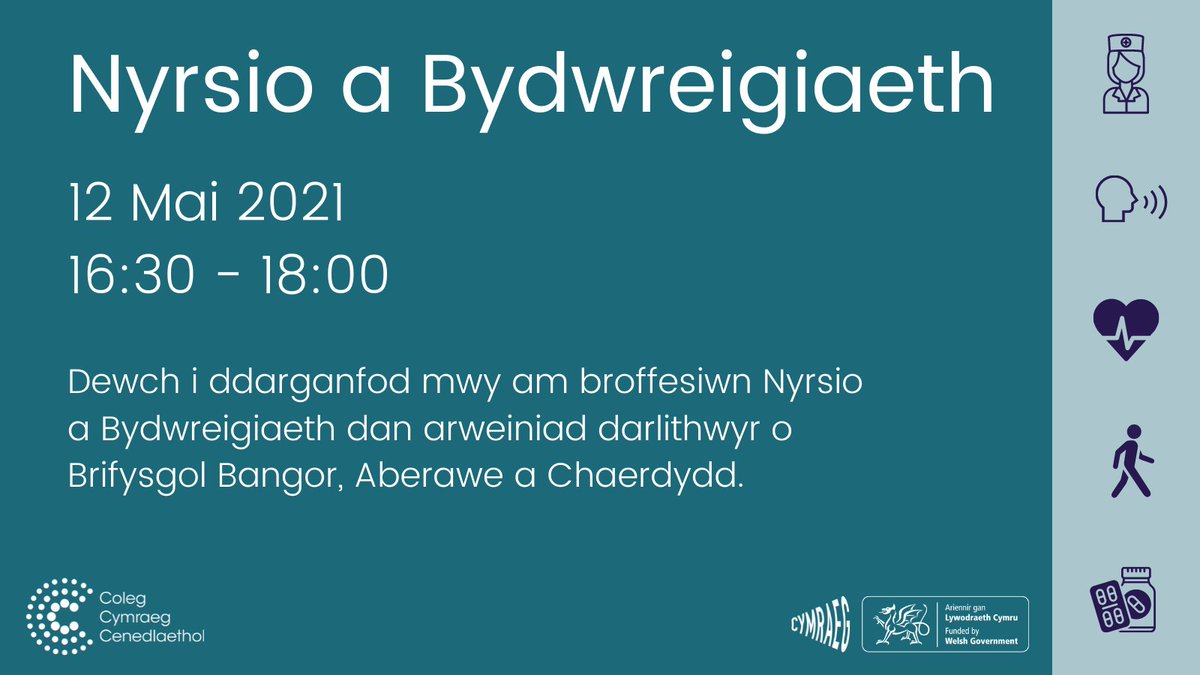 colegcymraeg's tweet photo. Ystyried gyrfa fel Nyrs? Cofia gofrestru am ein gweithy iechyd sy'n cael ei gynnal HEDDIW am 16:30. https://t.co/xlOZEXqyN6

#DiwrnodRhyngwladolyNyrs #IND2021

@prifysgolbangor @Prif_Abertawe @prifysgolCdydd https://t.co/7oXj0Ir5S4