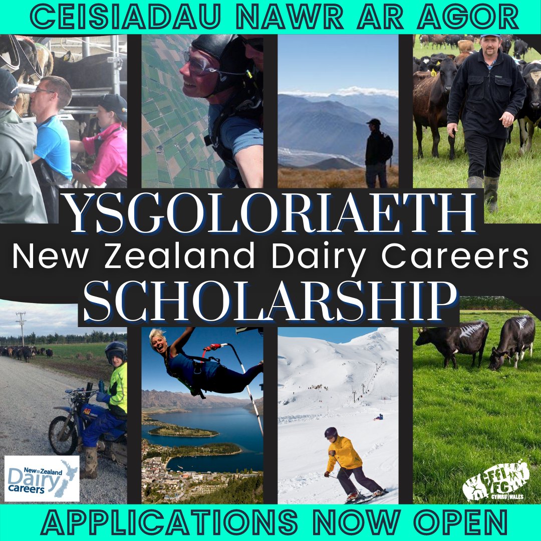 ✨ 𝐍𝐄𝐖 ✨

Wales YFC are excited to announce we have 2️⃣ 𝚂𝚌𝚘𝚕𝚊𝚛𝚜𝚑𝚒𝚙𝚜 available for YFC members to venture to New Zealand to experience life and work on dairy farms in the country 🐄

⏰ Closing Date: 𝟏𝐬𝐭 𝐨𝐟 𝐉𝐮𝐧𝐞, 𝟐𝟎𝟐𝟏

yfc.wales/new-zealand-da…