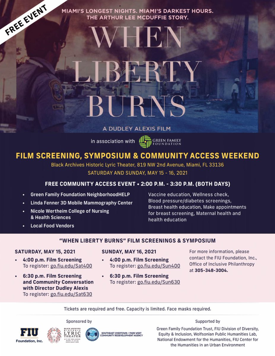 "When Liberty Burns" Free Screening &amp; Community Conversation w Director Dudley Alexis conta.cc/3tCWnSo