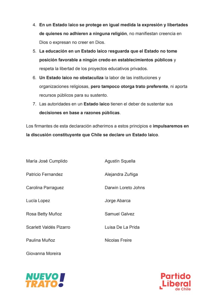 PabloVidal2022's tweet photo. Compromiso por un #ChileEstadoLaico que firmaron los constituyentes del @ElnuevoTrato 👇 https://t.co/ph5wNDbYI0
