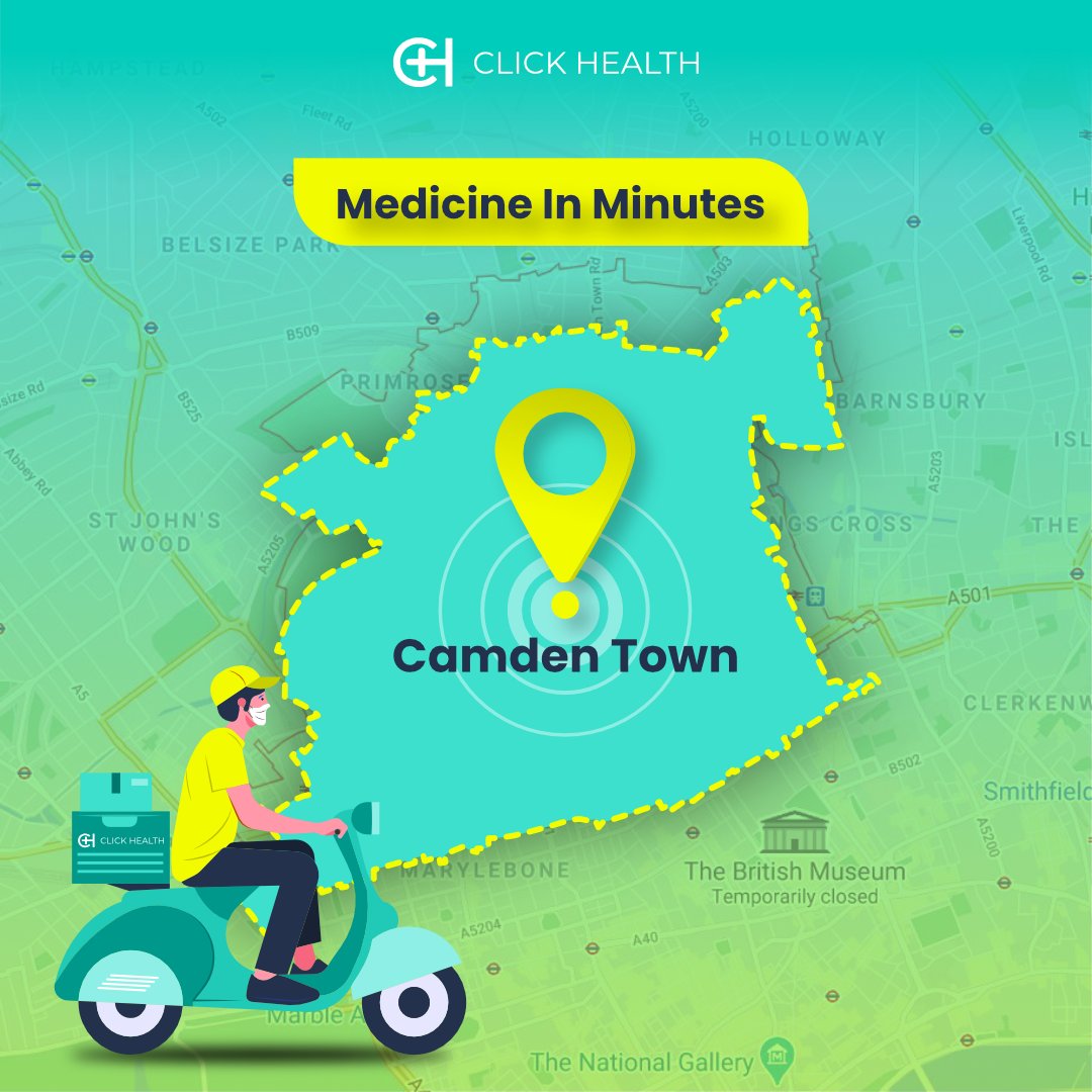 #CamdenTown We deliver medicines within 2 hours!

#clickhealth #clickdoctor #onlinepharmacy #onlinedoctor #24hourpharmacy #CamdenTown #Medicineinminutes