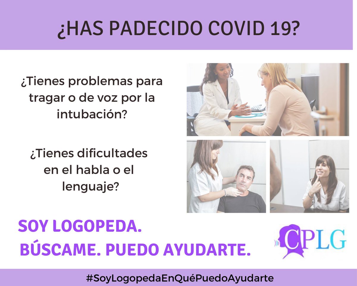 CPLGA's tweet photo. #SoyLogopedaEnQuéPuedoAyudarte

🔺Nuestra atención puede comenzar en la UCI y prolongarse meses tras el alta del paciente en función de las posibles secuelas https://t.co/7ppP4ILvRu