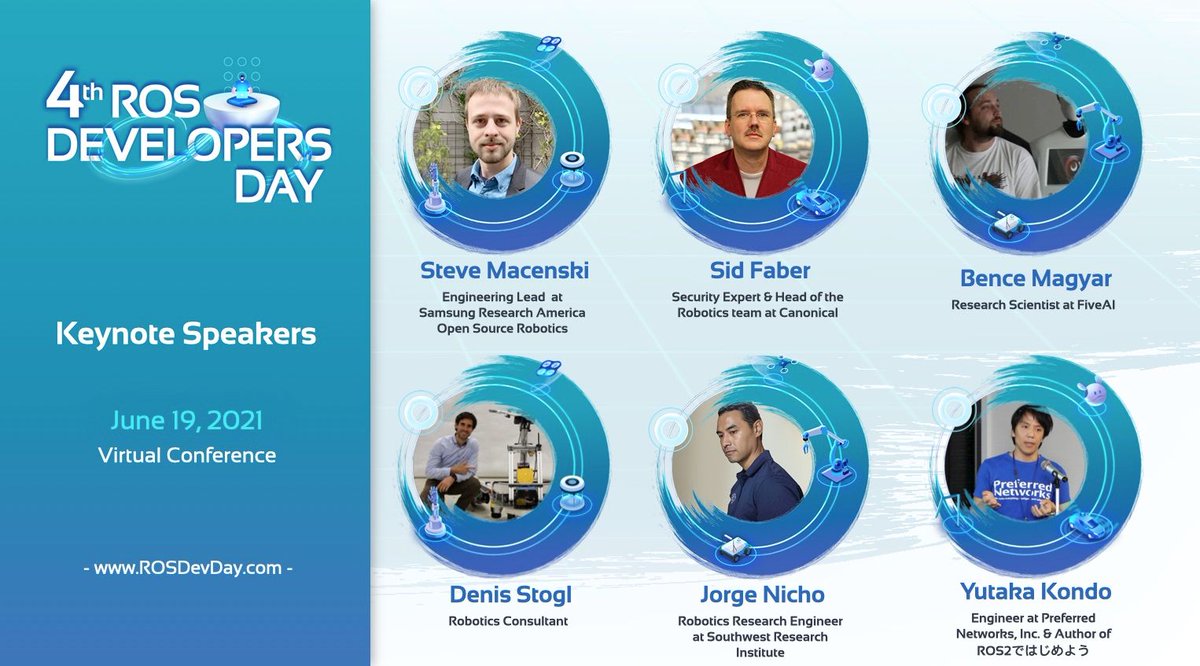 _TheConstruct_'s tweet image. Super excited to announce Keynote Speakers for #ROSDevDay21
#SteveMacenski, @fabersl, @hentesbaro, @denisstogl, #JorgeNicho, @youtalk
💻🏃Are you ready for this 12-hour-ROSathon? Register now: rosdevday.com

Thanks to our sponsors @husarnet @husarion @RobotnikRobots