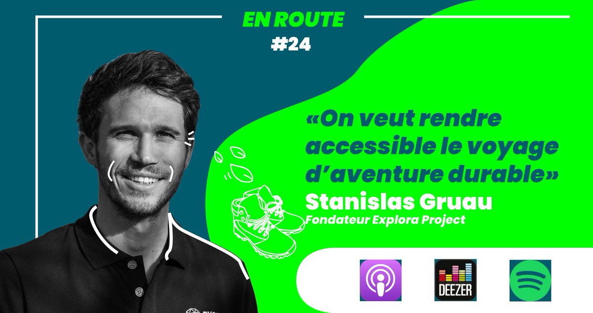 Branchez vos 🎧 pour ce nouvel épisode de "En Route", on parle de #VoyageDurable, d'#Aventure et d'#Impact ! 💥 Découvrez <a href="/StanislasGRUAU/">Stan Gruau</a>, le fondateur de <a href="/ExploraProject/">EXPLORA PROJECT 🇫🇷</a>, un projet fou qui veut révolutionner le monde du #tourisme... #RSE