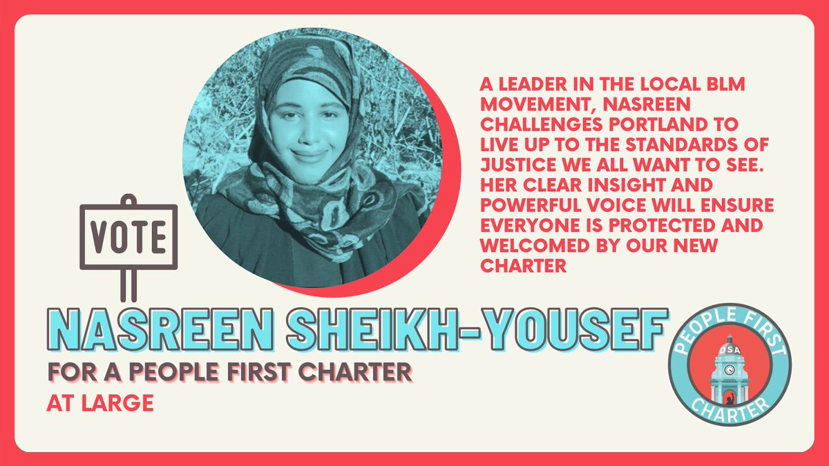 Nasreen Sheikh-Yousef will bring her positive outlook, courage, and integrity to the Charter Commission. A candidate with invaluable lived experience, we support Nasreen, and ask you to rank her highly in the At-Large race on June 8. donorbox.org/nasreen4portla…