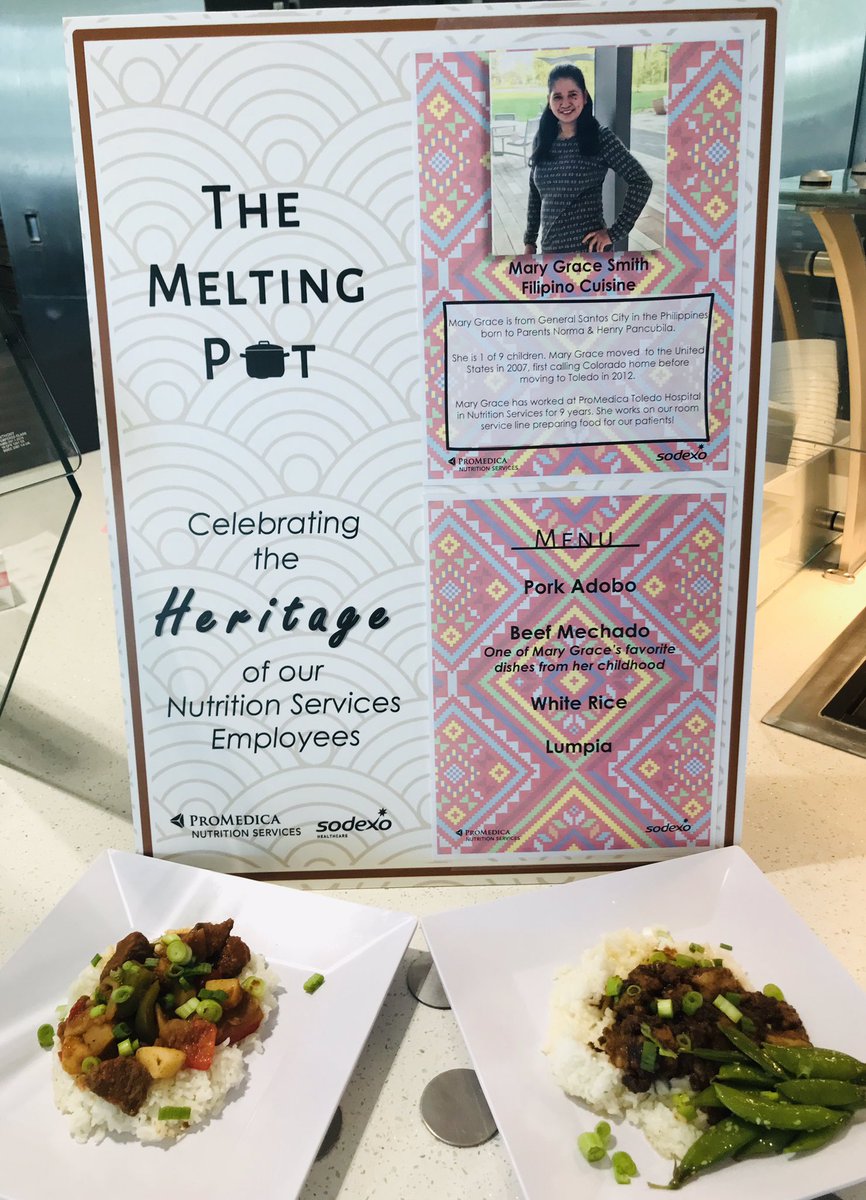 ChefHannah419's tweet photo. Week 2 of The Melting Pot. A celebration of our Nutrition Services Employees Heritage. This week we are featuring Mary Grace who is 1st generation Filipino, Mary’s favorite dish is Beef Mechado a favorite from her childhood ❤️🇵🇭 @SodexoProMedica @ProMedicaHealth @sodexoUSA https://t.co/7cUPoLFkHr