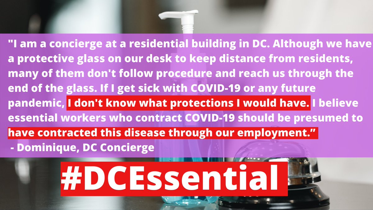 📢Listen to Dominique, who works in a residential building in DC - she wants to ensure that essential workers can access workers comp if they contract COVID-19  #DCessential. Sign the petition:
actionnetwork.org/petitions/tell…