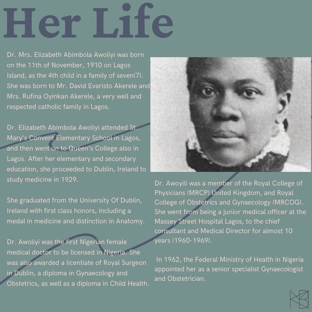 ongmbk's tweet photo. This week #WCW, was the first woman to practice as a physician in Nigeria. She shared her passion for medicine as well has empowered Nigerian women when it came to their well being. Check her out!  

#womenhealth https://t.co/qFcV6jsdMN