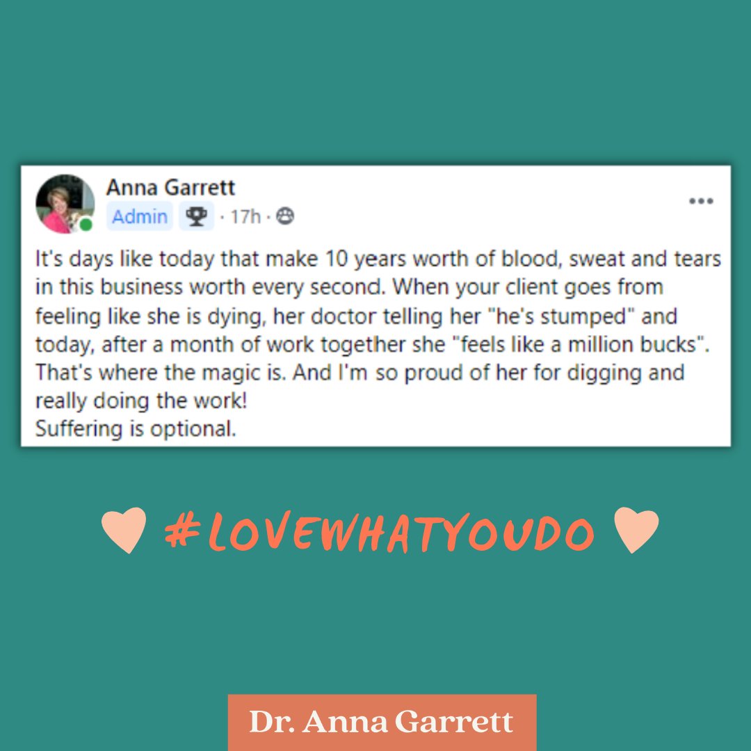 Suffering is optional!

When I hear that my clients are not only getting their mojo back but their lives back too, NOTHING gives me more joy!

#perimenopause #getyourmojoback #hormoneexpert #drannagarrett

Let's talk: l8r.it/WChl