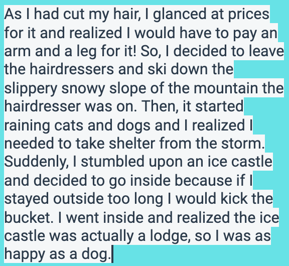 My 1st Random Emoji Paragraph-we've been reviewing alliteration &amp; idioms. <a href="/eduprotocols/">@EduProtocols</a> #eduprotocols