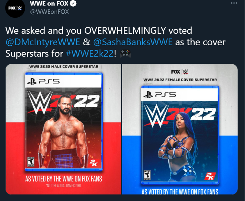 Wwe 2k22 News To Clarify This Tweet By Wwe On Fox Regarding The Wwe 2k22 Cover Stars Has Nothing To Do With 2k Marketing Despite The Small Print People Are