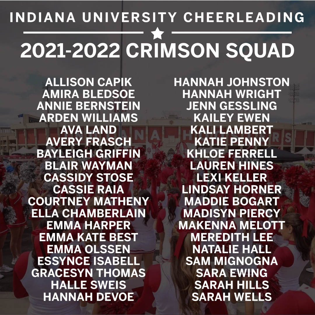 Indiana Cheerleading on Twitter "Introducing our 20212022 Indiana