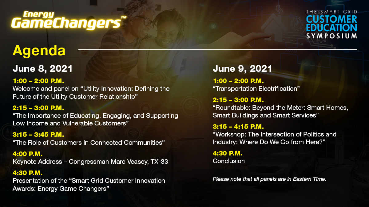 SmartEnergyIP's tweet image. We are excited to announce the agenda for this year&apos;s Smart Grid Customer Education Symposium. Register today! bit.ly/3y5ScBY