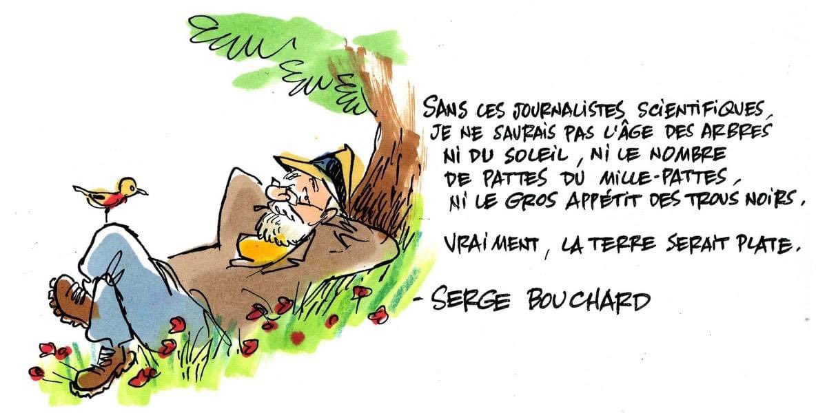 ACS_Qc's tweet photo. Une image vaut mille mots. L’ACS souhaite exprimer toutes ses sympathies à la famille et aux proches de Serge Bouchard, anthropologue et fervent défenseur des #sciences, qui s’est éteint hier. Illustration de #JacquesGoldstyn dans le cadre de #100LaScience de @SciencePresse https://t.co/K7KYEd9gS8