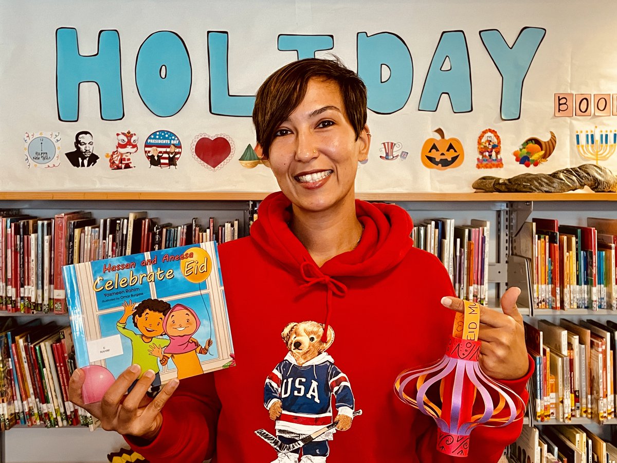 SDPublicLibrary's tweet image. Happy (almost) Eid! Celebrate with #CollegeRolandoLibrary&apos;s Ms. Myriam during our 11 a.m. storytime on the SDPL Virtual Hub. bit.ly/SDPLvirtual