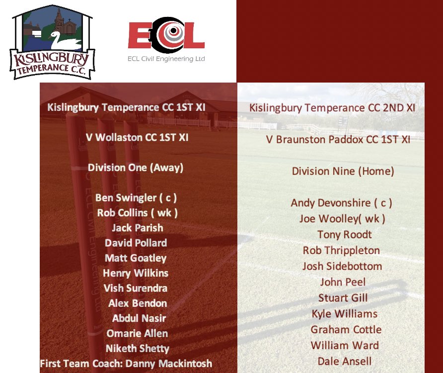Kislingbury Temperance CC (@kislingbury_cc) on Twitter photo 🏏🎙Early Team News🎙🏏 both sides looking strong for this weekends game! PLEASE NO RAIN! <a href="/official_NCL/">NCL</a> <a href="/HeveyBS/">Hevey Building Supplies</a> <a href="/CFixturelist/">Cricket Fixture list</a> <a href="/TheFixtureMan/">TheFixtureMan</a> <a href="/FixBureau/">CricketFix</a> <a href="/cricketfixtures/">Cricket Fixtures</a> 🏏🎙Early Team News🎙🏏 both sides looking strong for this weekends game! PLEASE NO RAIN! <a href="/official_NCL/">NCL</a> <a href="/HeveyBS/">Hevey Building Supplies</a> <a href="/CFixturelist/">Cricket Fixture list</a> <a href="/TheFixtureMan/">TheFixtureMan</a> <a href="/FixBureau/">CricketFix</a> <a href="/cricketfixtures/">Cricket Fixtures</a>