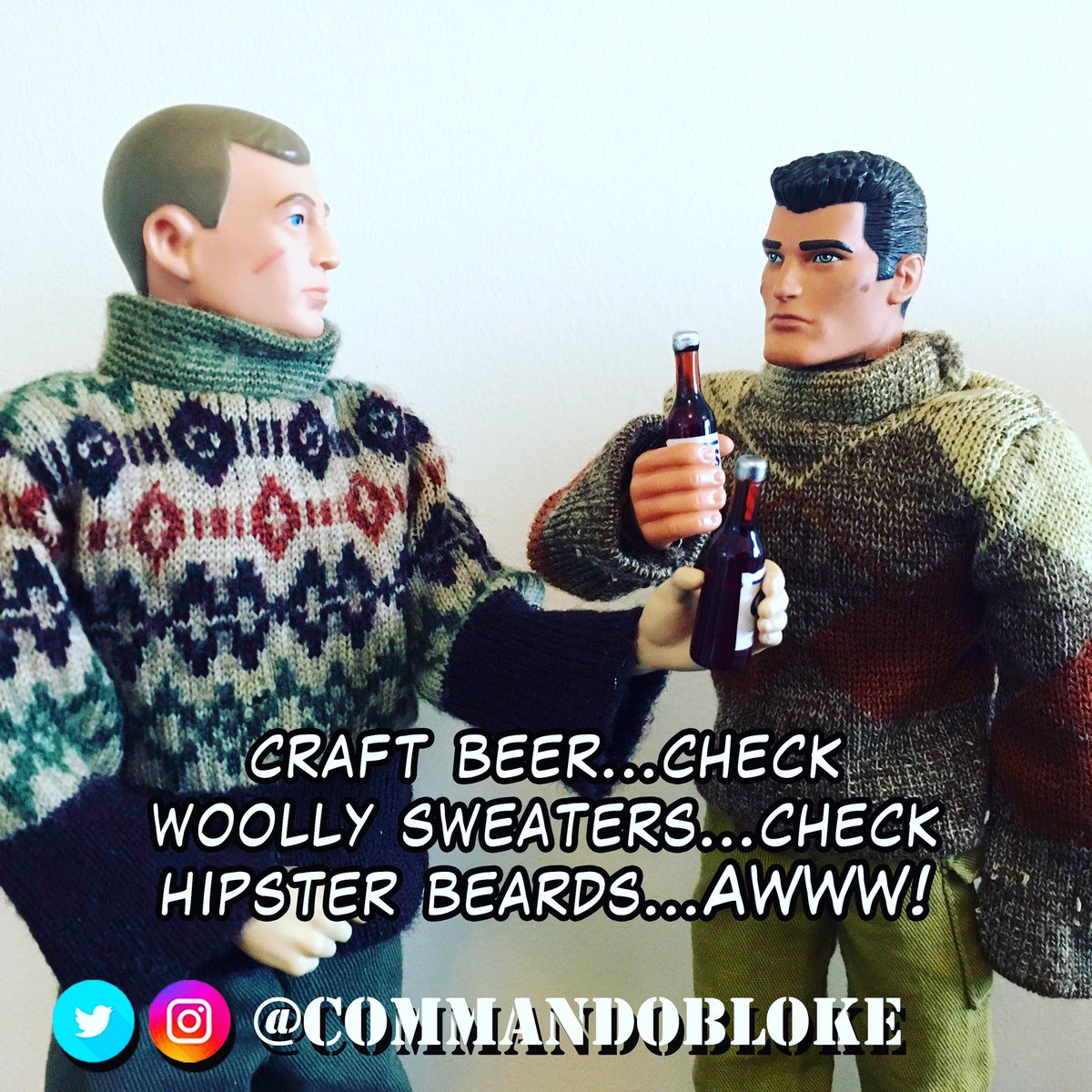 commandobloke's tweet photo. Oh no! The action men have become craft beer wankers! #actionman #gijoe #geyperman #onesixthscale #toyphotos #craftbeer #beer https://t.co/DURliuv8sC