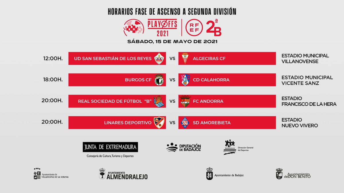 Tras los nuevos cambios de ayer y hoy, así quedan finalmente los horarios de los partidos de este próximo fin de semana en la fase de ascenso a #LaLigaSmartBank