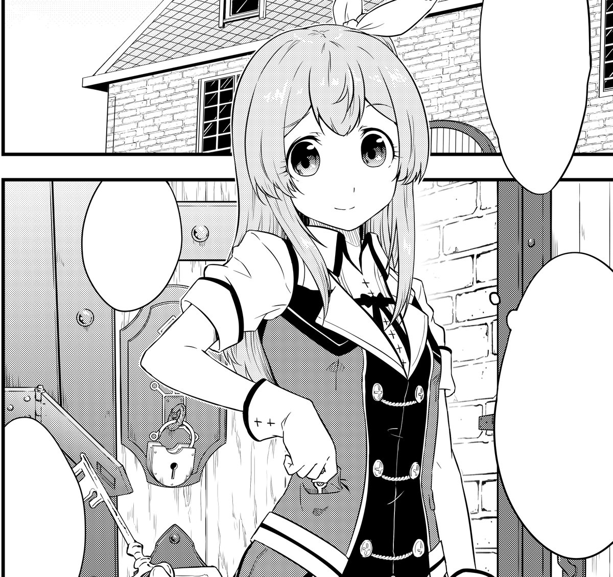 2巻お気に入りショットその2。鍵とか錠とか扉回りが特に気に入ってます。(そっちかい)
#転生した受付嬢のギルド日誌 
