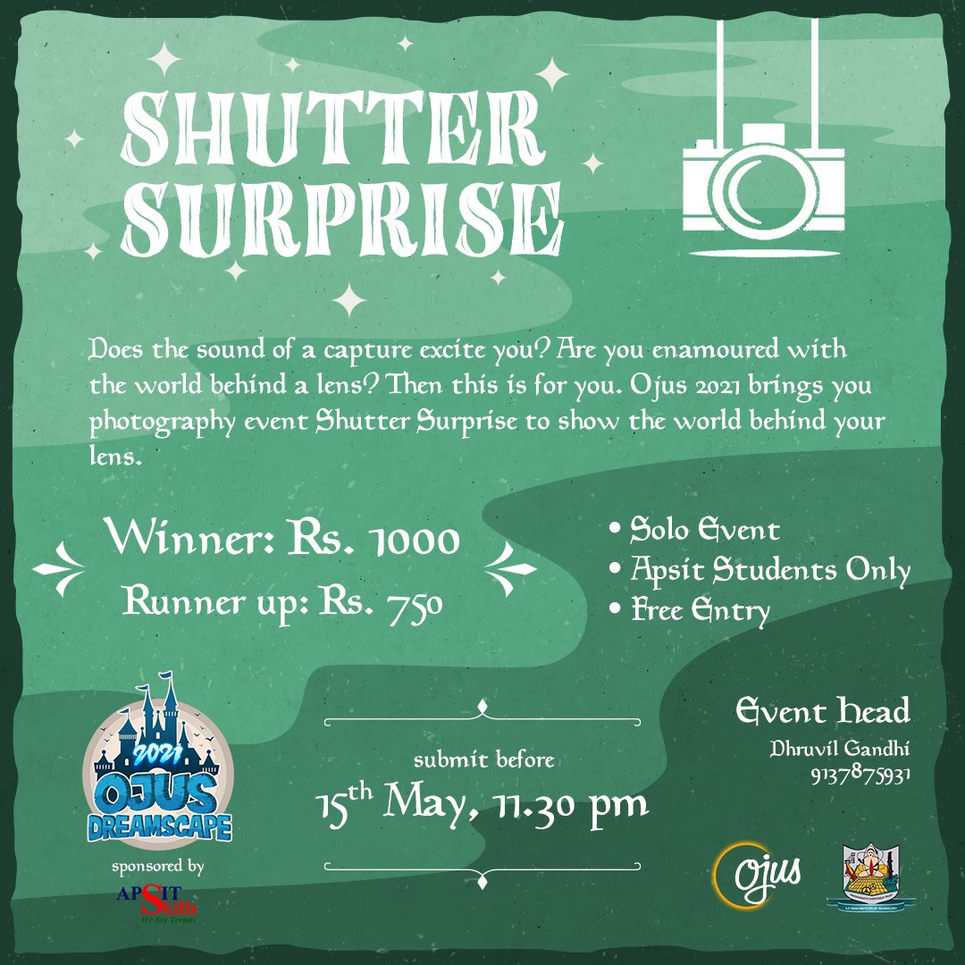 ojus_apsit's tweet photo. There are Fun Games 🙂🔪🩸, Performing 👩🏻‍🎤💃🏻, and Fine Art events 💅🏻🎨...
So come by, and Stay tuned only at #ojusapsit 
As there's still a little more to unveil 😉♥️ @APSIT_THANE #green #fantasy #fun #events #openmic #Video #YouTube #DisneyWorld #win #wednesdaythought #LaLiga https://t.co/kUelf4RpCJ