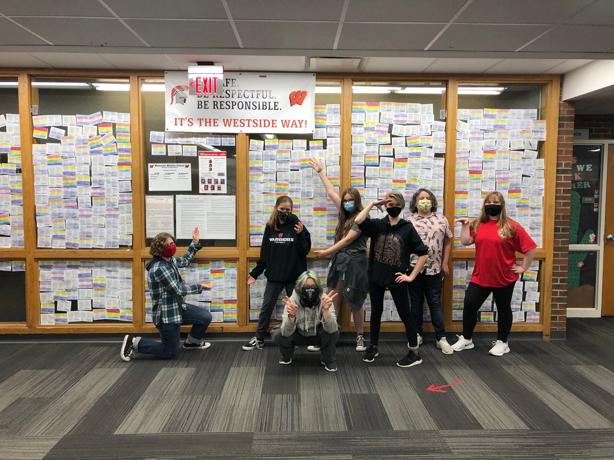 WestsideMiddle's tweet photo. Thank you to our GSA club for not only helping with Ally week, but also putting together this display of WMS student pledges to be an ally! #WeAreWestside https://t.co/NdTsVY9FQt